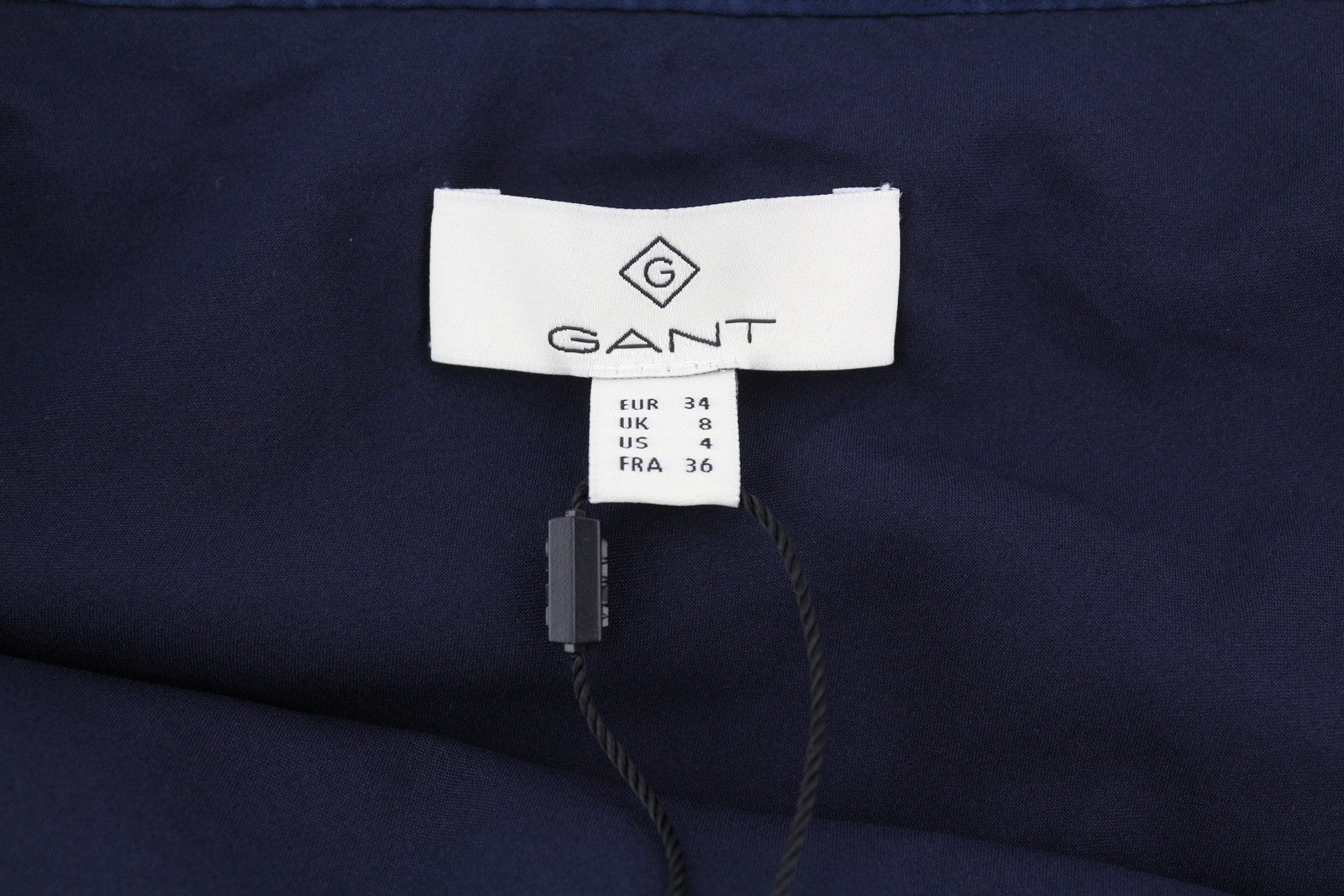 GANT Ilgas Blizgantis Moteriškas Sijonas su Užtrauktuku ir Pamušalu, Tamsiai Mėlynas, Blizgus, Prigludusi, EU34 