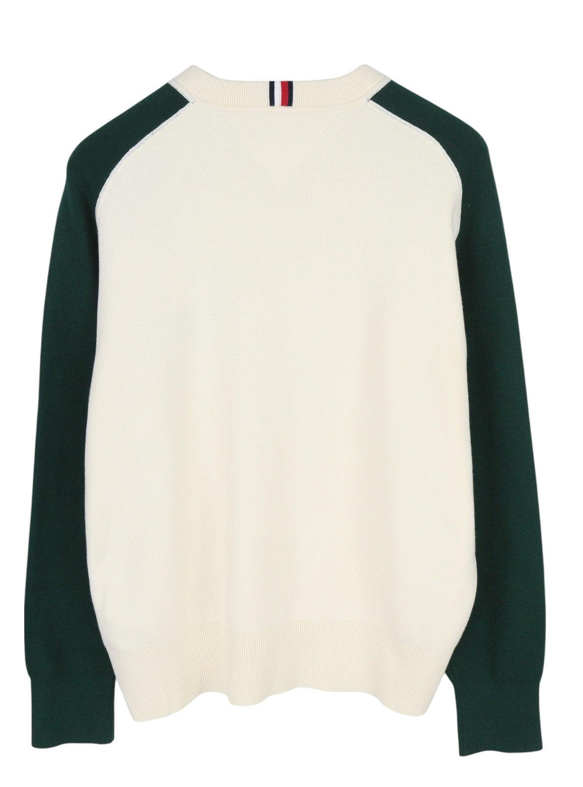 TOMMY HILFIGER Monotype vyriškas megztinis S dydžio megztinis su apvalia kaklu, tvirtai megztas logotipas, smėlio spalvos 