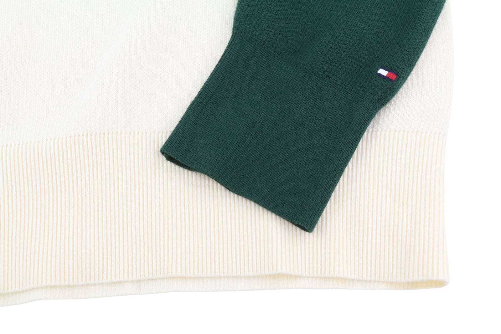 TOMMY HILFIGER Monotype vyriškas megztinis S dydžio megztinis su apvalia kaklu, tvirtai megztas logotipas, smėlio spalvos 