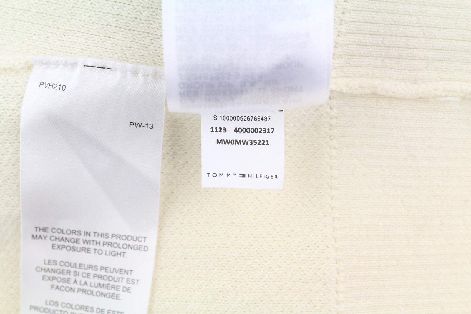 TOMMY HILFIGER Monotype vyriškas megztinis S dydžio megztinis su apvalia kaklu, tvirtai megztas logotipas, smėlio spalvos 