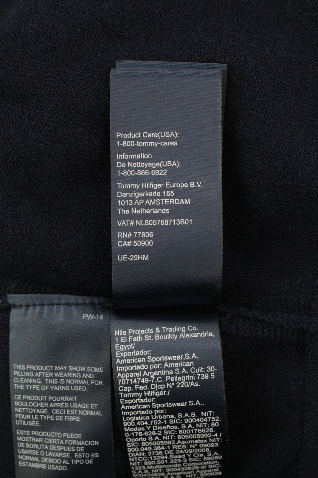 TOMMY HILFIGER prabangus vilnonis šilkinis vyriškas megztinis M tamsiai mėlynas megztinis su apvalia kaklu