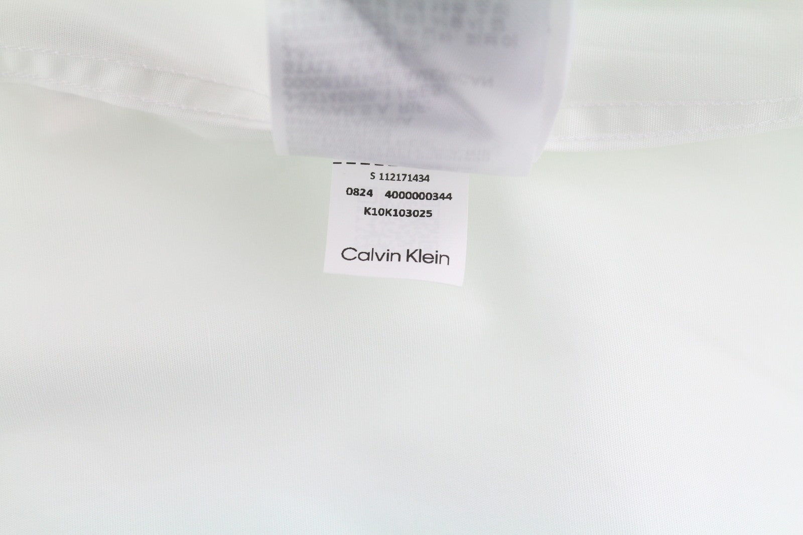 CALVIN KLEIN Poplin Stretch Slim vyriški formalūs marškinėliai 41 / 16 L balti sagų išskleidimai 