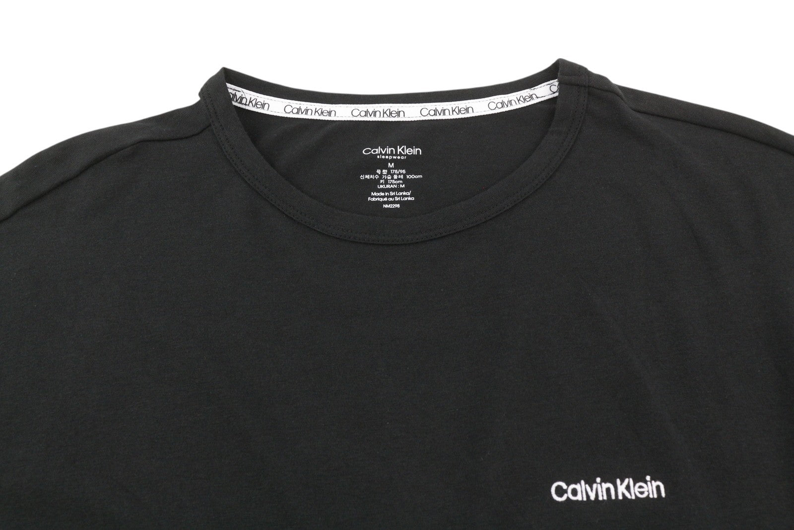 CALVIN KLEIN vyriški marškinėliai M juodi trumpomis rankovėmis, tampri apvali kaklo iškirpte, su logotipu 