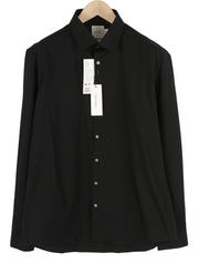 CALVIN KLEIN Poplin Stretch Slim vyriški formalūs marškinėliai 43 / 17 XL juodi sagų išskleidimai 