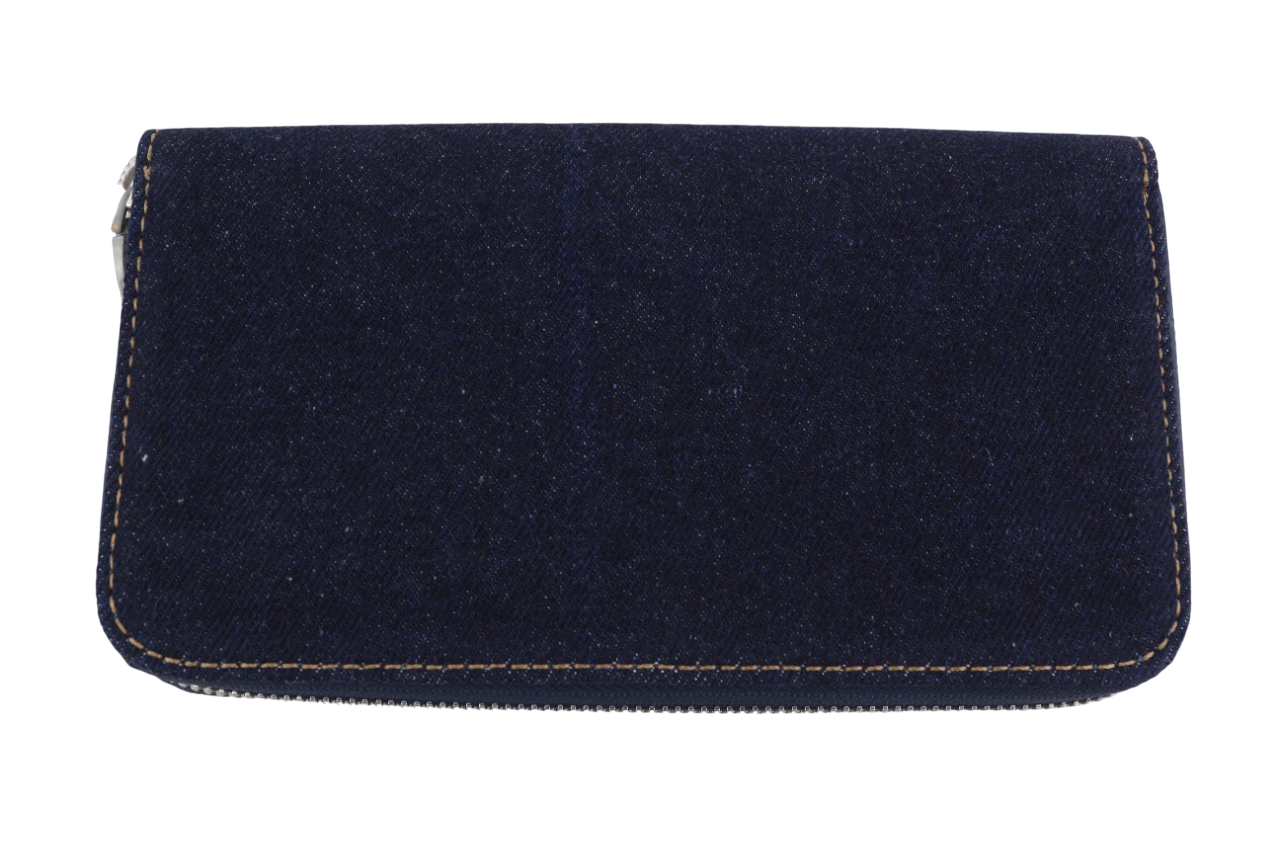 DIESEL Continental Zip vyriška piniginė su mėlyna džinsinio audinio užtrauktuku, rekomenduojama kaina – 120 € 