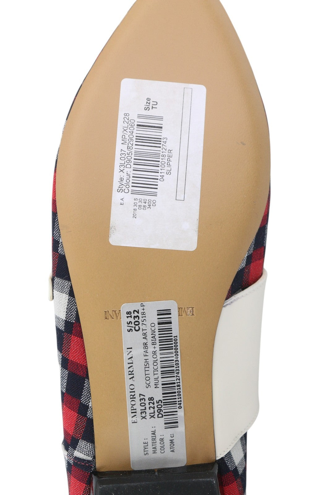 EMPORIO ARMANI X3L037 moteriški bateliai EU37 įvairiaspalviai su dviguba vienuolio detale languoti 