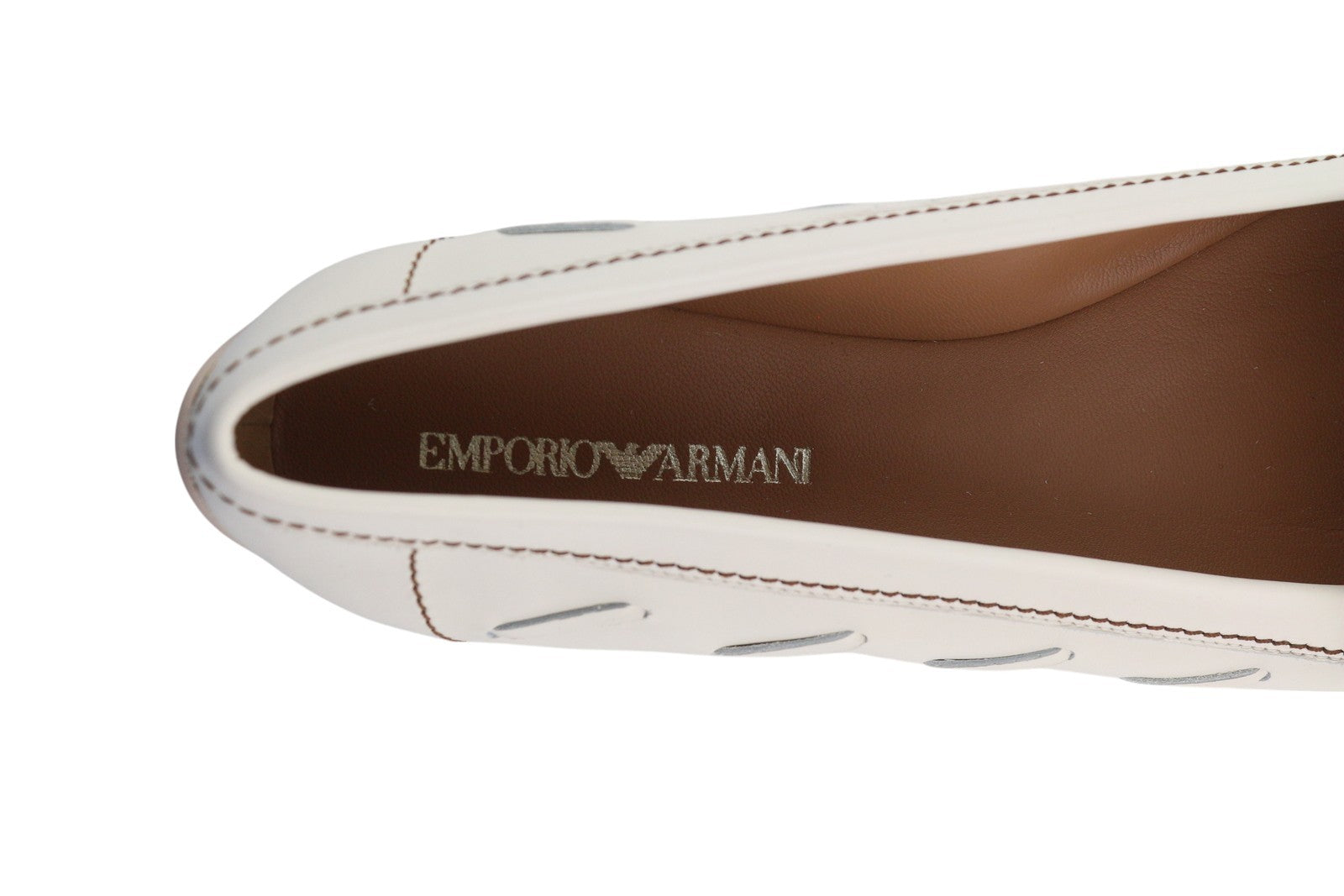 EMPORIO ARMANI X3B043 moteriški bateliai be kulno, EU37, balerinos su blauzdomis iki kulno, rekomenduojama kaina – 289 € 