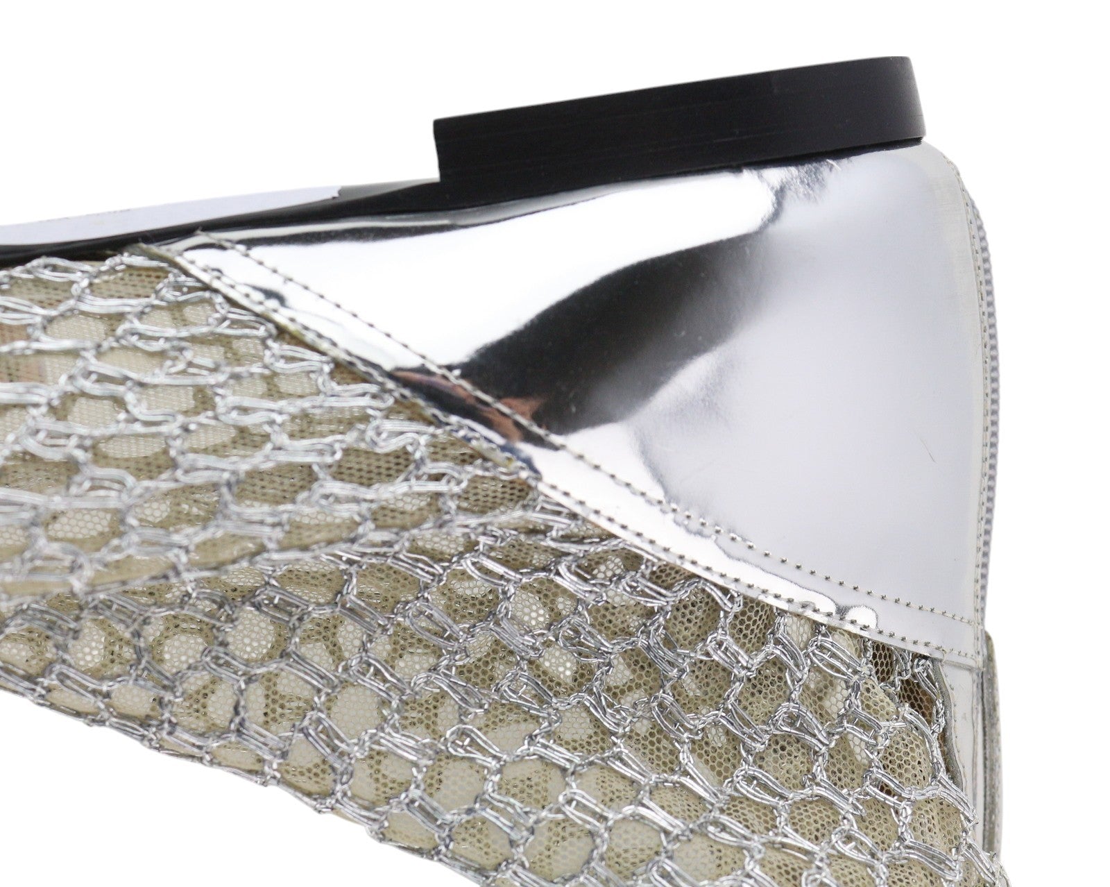 EMPORIO ARMANI X3M308 moteriški bateliai, 37 dydžio, sidabriniai, blizgantys, be kulkšnių, plokščiapadžiai. 