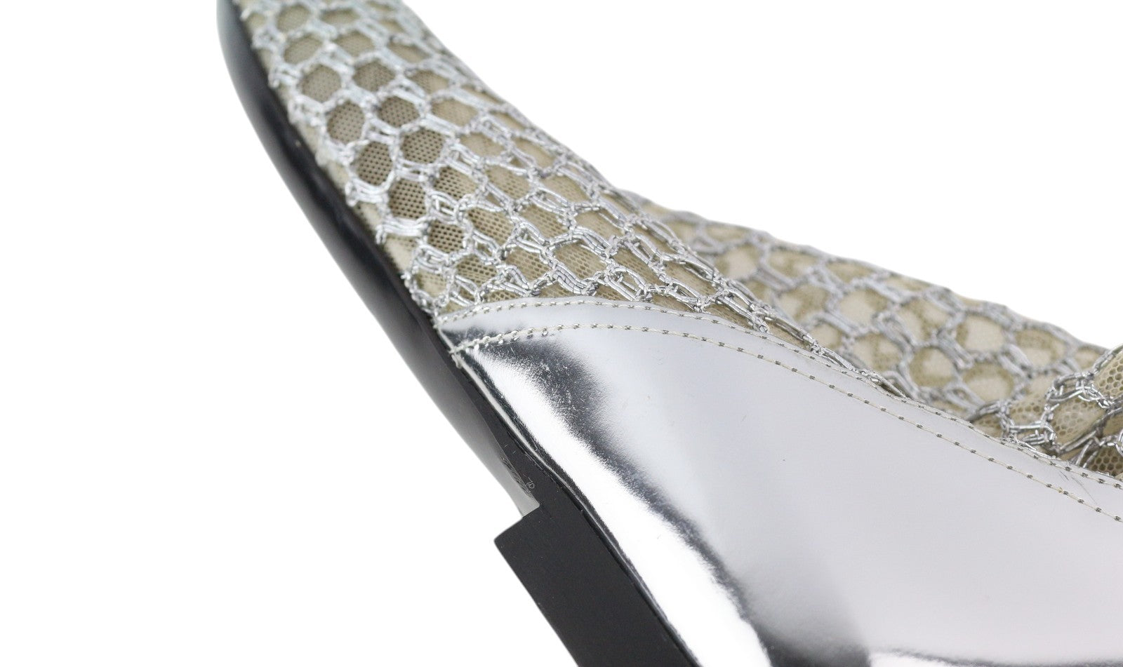 EMPORIO ARMANI X3M308 moteriški bateliai, 37 dydžio, sidabriniai, blizgantys, be kulkšnių, plokščiapadžiai. 