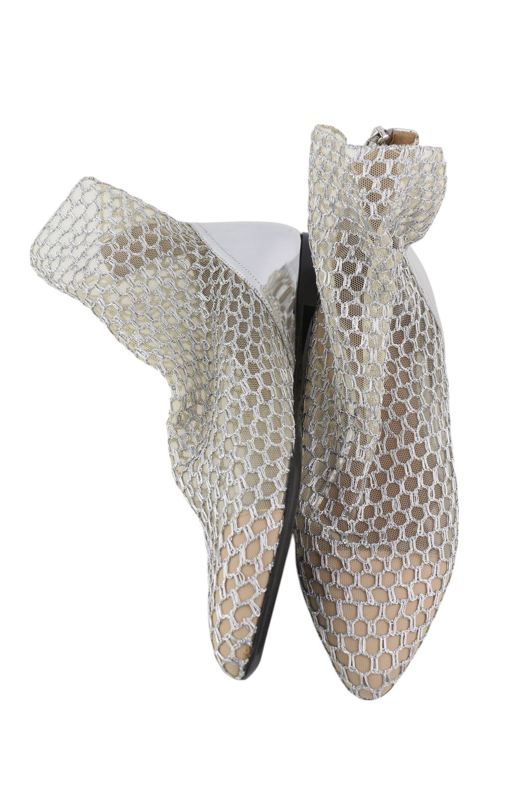 EMPORIO ARMANI X3M308 moteriški bateliai, 37 dydžio, sidabriniai, blizgantys, be kulkšnių, plokščiapadžiai. 