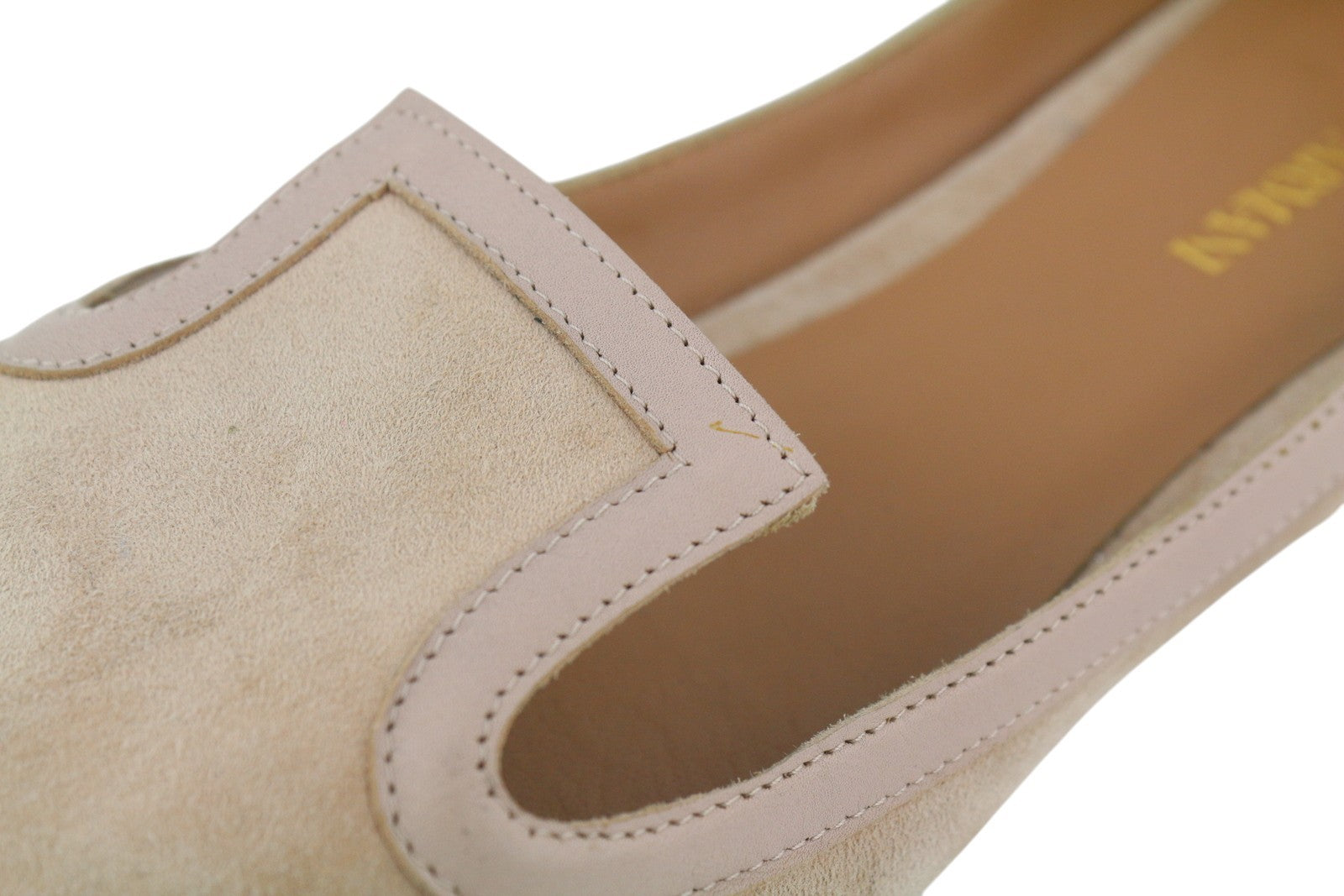 EMPORIO ARMANI X3D225 moteriški bateliai su smėlio spalvos zomša ir odiniais smailiais nosimis 