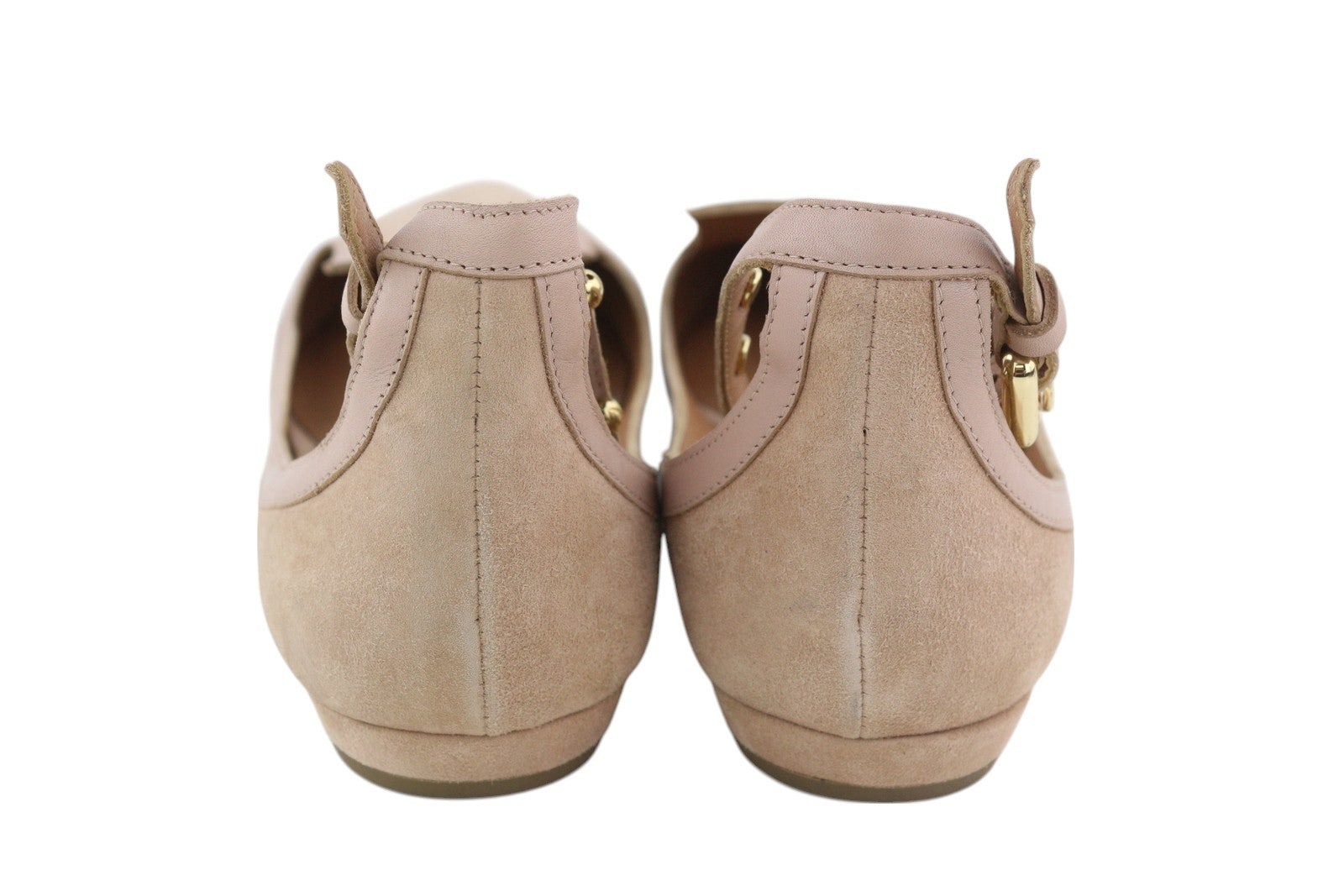 EMPORIO ARMANI X3D225 moteriški bateliai su smėlio spalvos zomša ir odiniais smailiais nosimis 