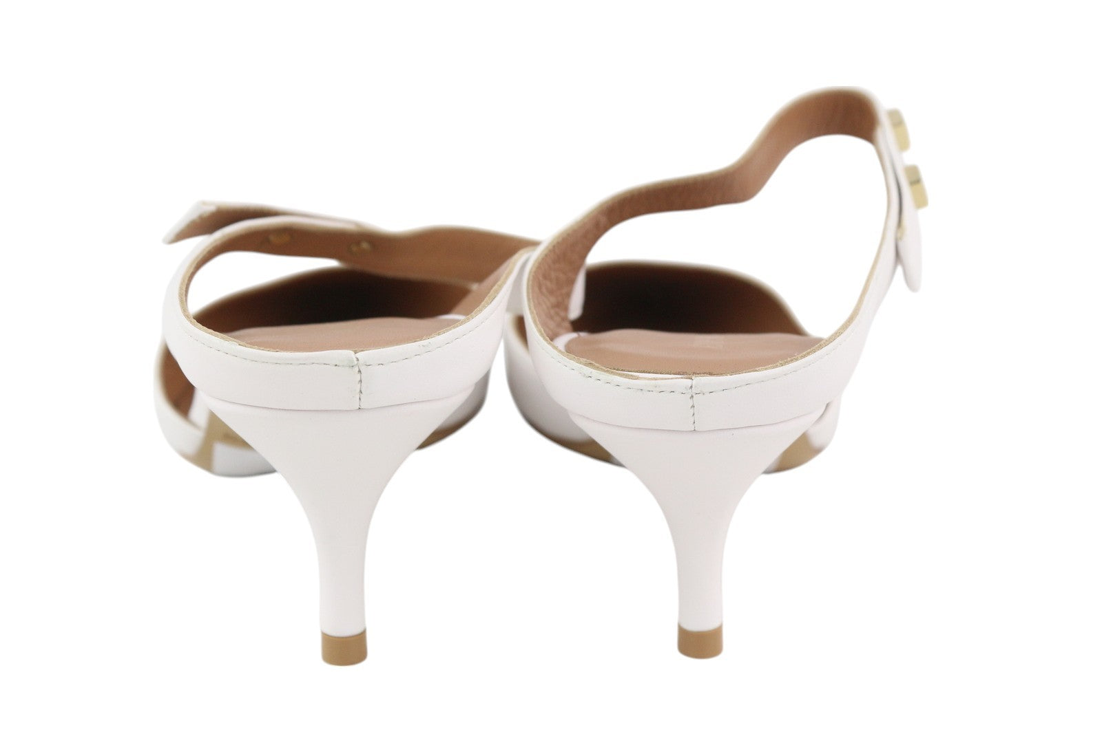 EMPORIO ARMANI X3E378 moteriški aukštakulniai, baltos odos, su iškirpte, užsegami, smailūs... 