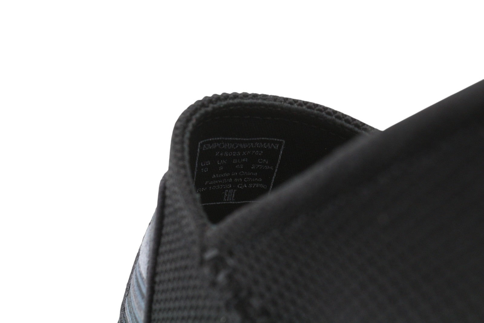 EMPORIO ARMANI X4S023 vyriški batai, EU43, juodi, užsegami, espadriliai su lopais, rekomenduojama kaina – 269 € 