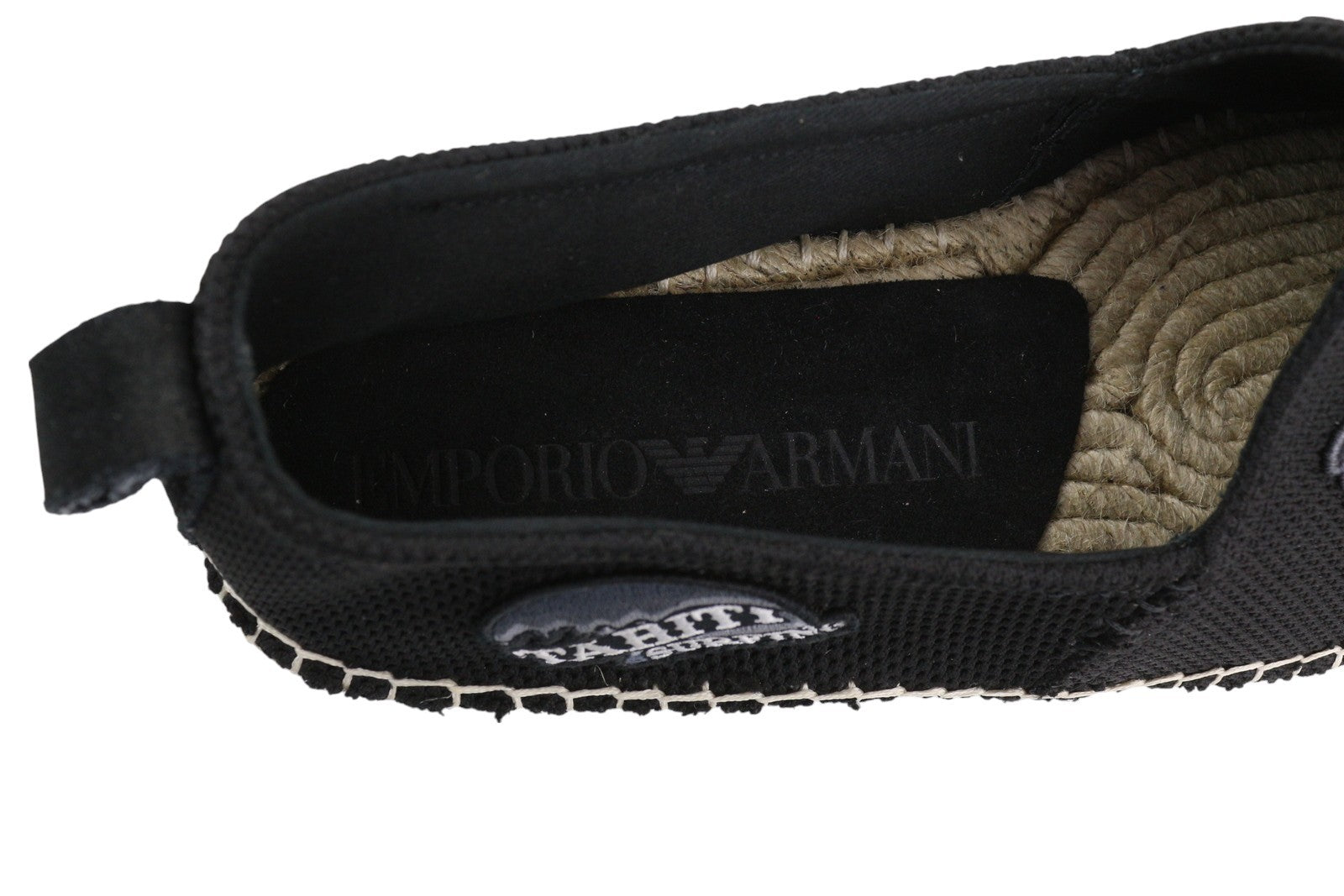 EMPORIO ARMANI X4S023 vyriški batai, EU43, juodi, užsegami, espadriliai su lopais, rekomenduojama kaina – 269 € 