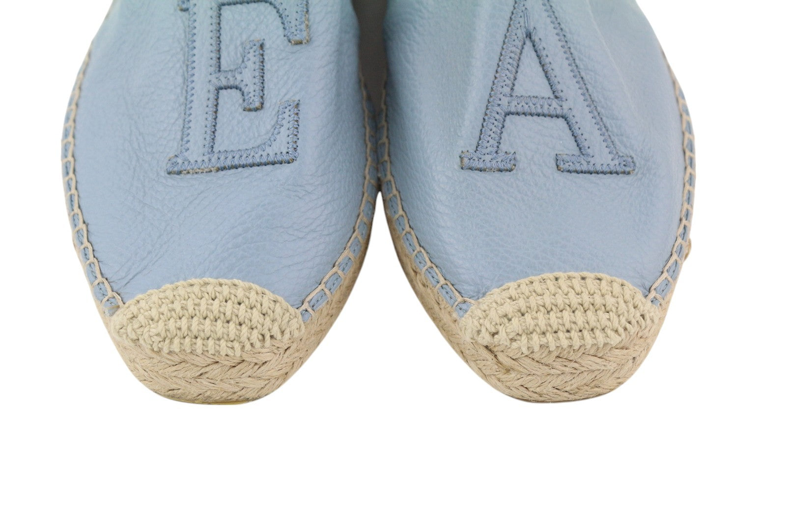 EMPORIO ARMANI X35025 moteriški bateliai su šviesiai mėlyna odine espadrile, įmaunami 