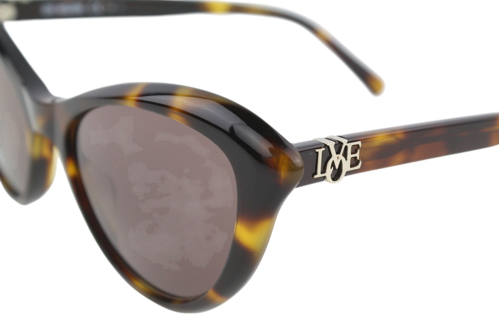 LOVE MOSCHINO MOL015/S moteriški akiniai nuo saulės su rudais gyvūnų raštais ir drugeliais. Rekomenduojama kaina – 169 €. 