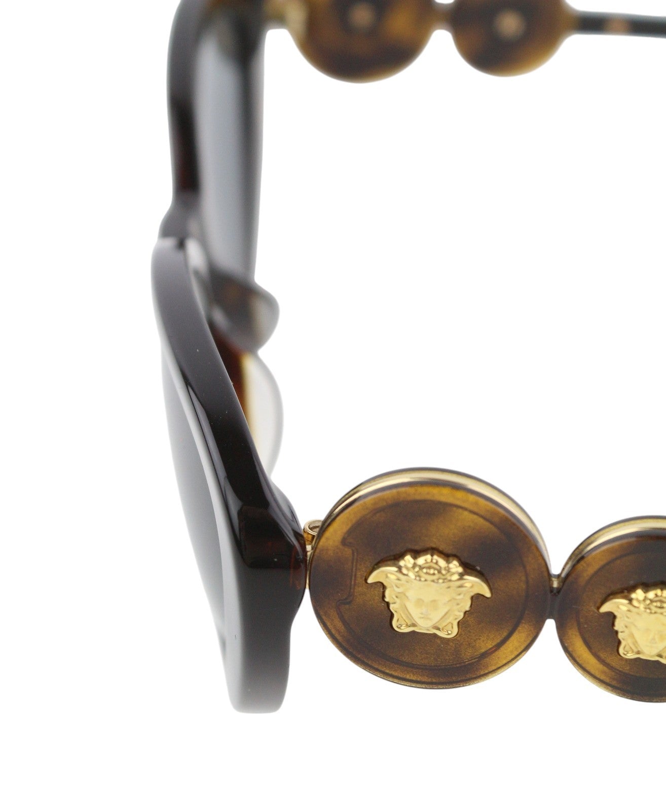 VERSACE 4433 moteriški akiniai nuo saulės su tamsiai rudais gyvūnų raštais, katės akių formos, rekomenduojama kaina – 437 USD 