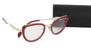 PRADA 0PR54ZV Women Eyeglasses OS Red Marble Gold Tone Frame Demo Lens RRP$399