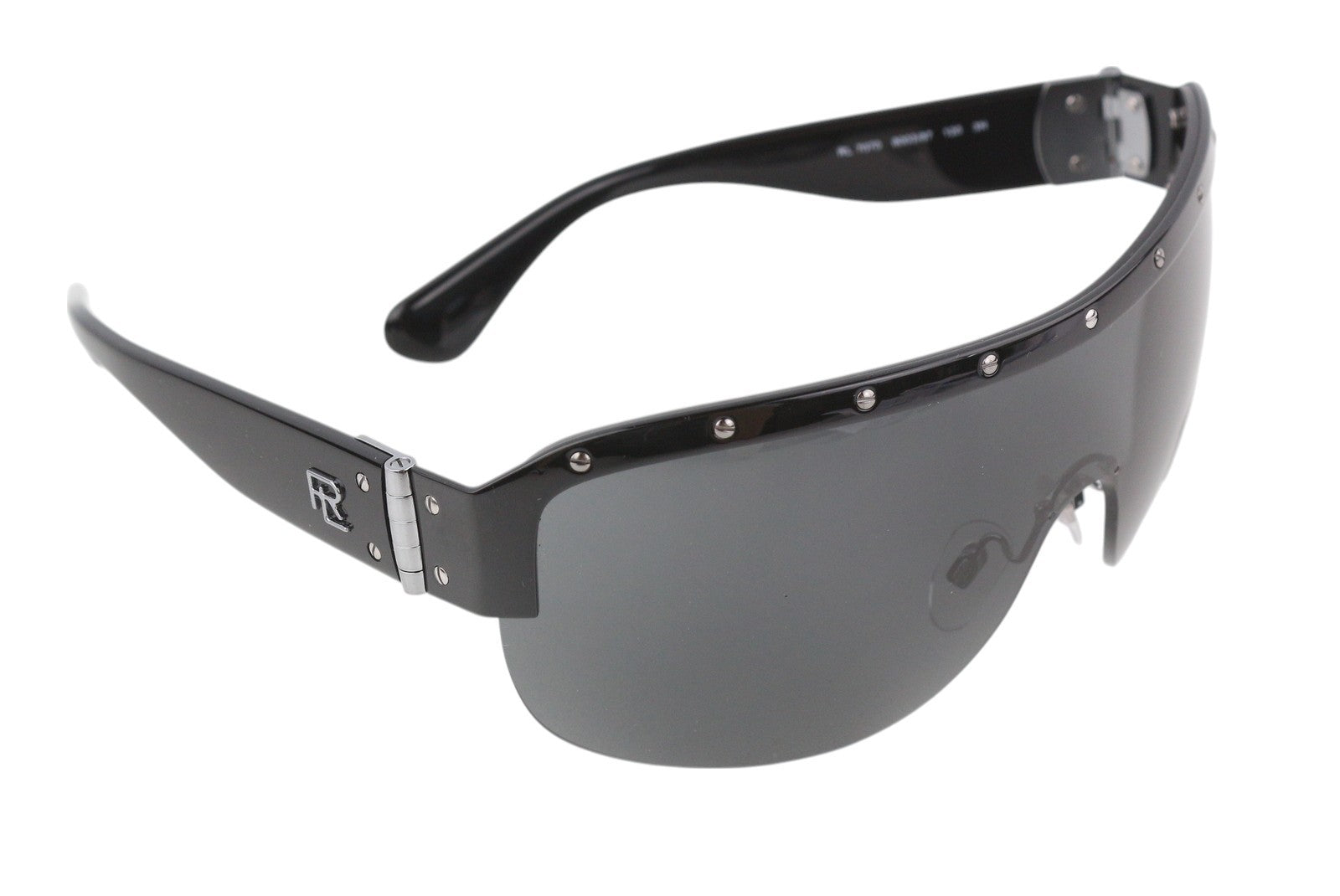 RALPH LAUREN 0RL7070 moteriški akiniai nuo saulės su blizgia juoda spalva, apsauga nuo UV spindulių, rekomenduojama kaina – 199 € 