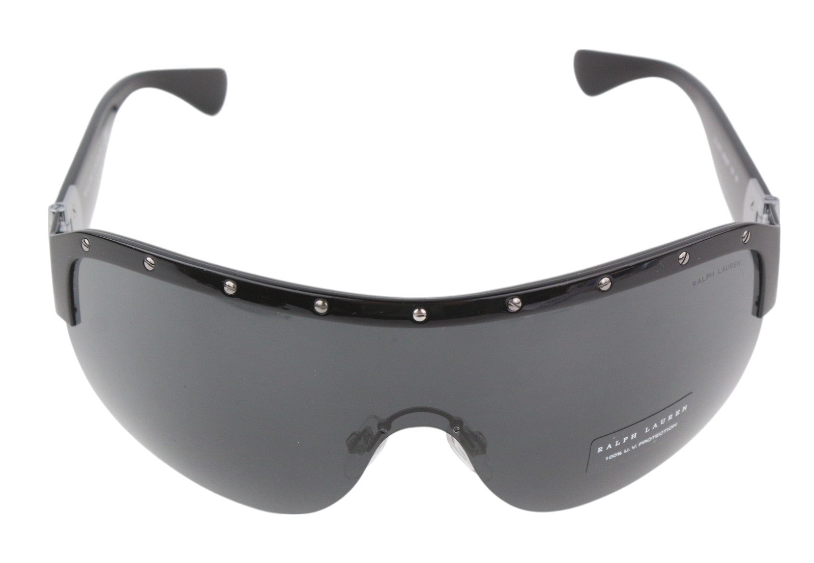 RALPH LAUREN 0RL7070 moteriški akiniai nuo saulės su blizgia juoda spalva, apsauga nuo UV spindulių, rekomenduojama kaina – 199 € 