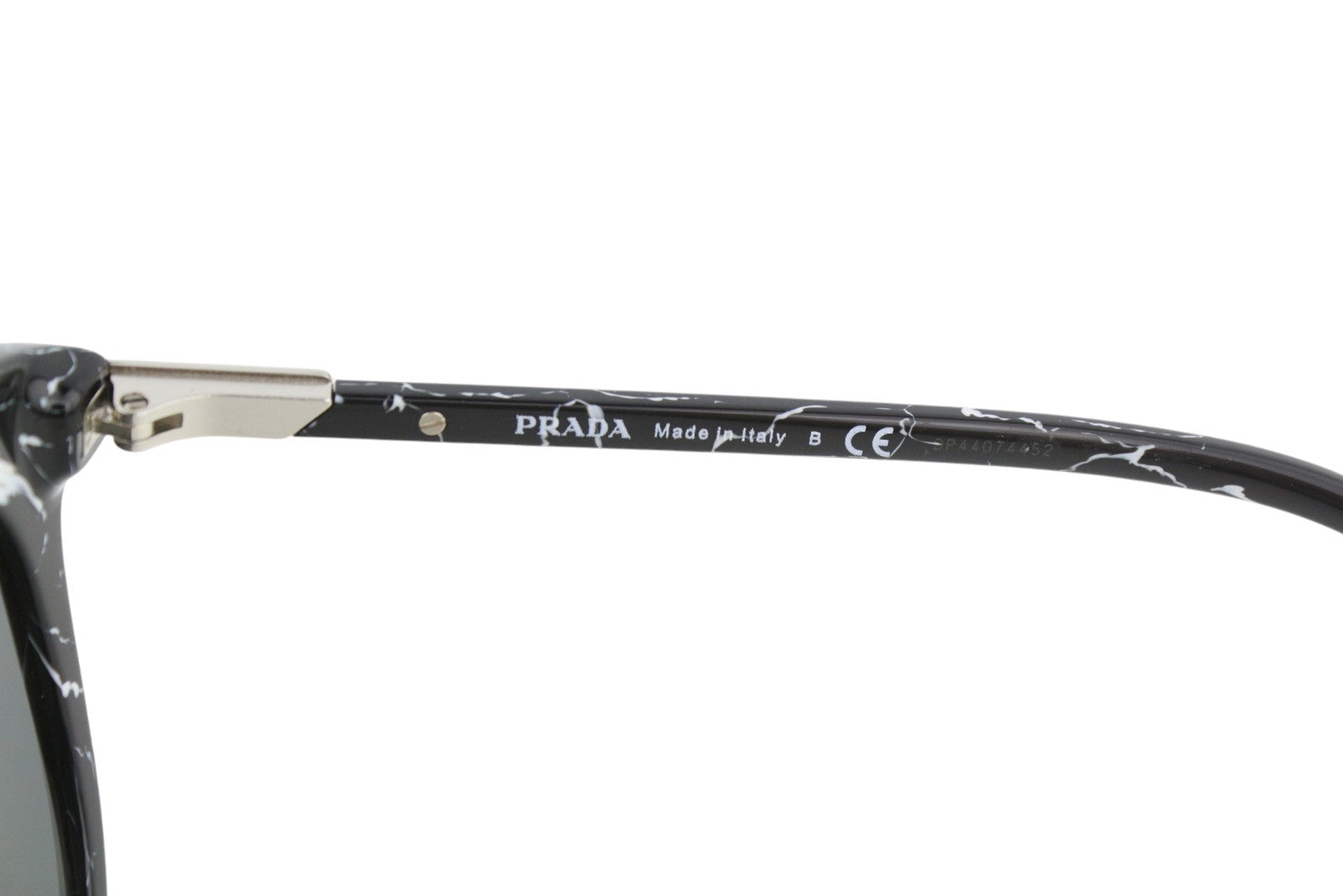 PRADA 0PR02YS moteriški akiniai nuo saulės su juodu marmuro raštu ir kvadratiniu logotipu, tonuoti RRP 321 USD