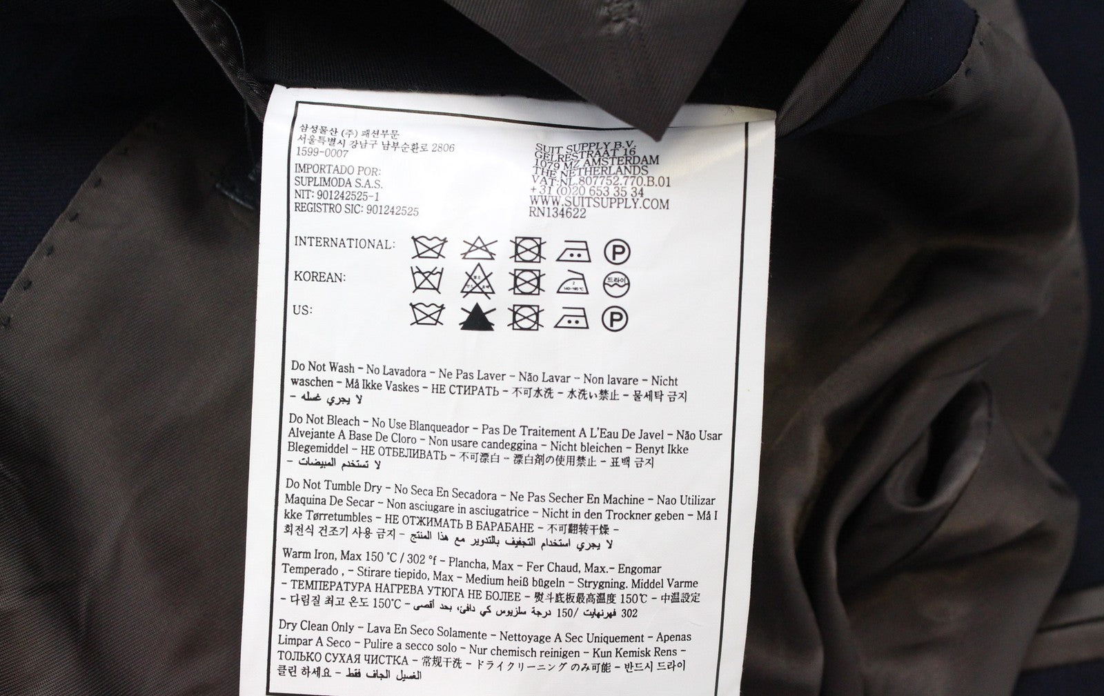 SUITSUPPLY Napoli Blazer UK38R Navy Wool Double Vent Lined Men's Formal Look