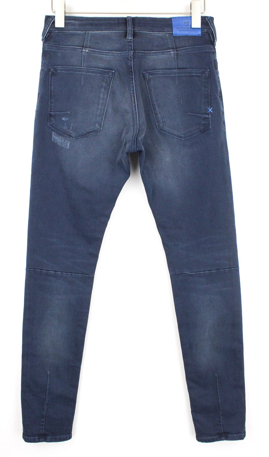 SCOTCH & SODA Kyle Boys Jeans W31 Stretch Zip Fly Dark Blue Distressed Denim