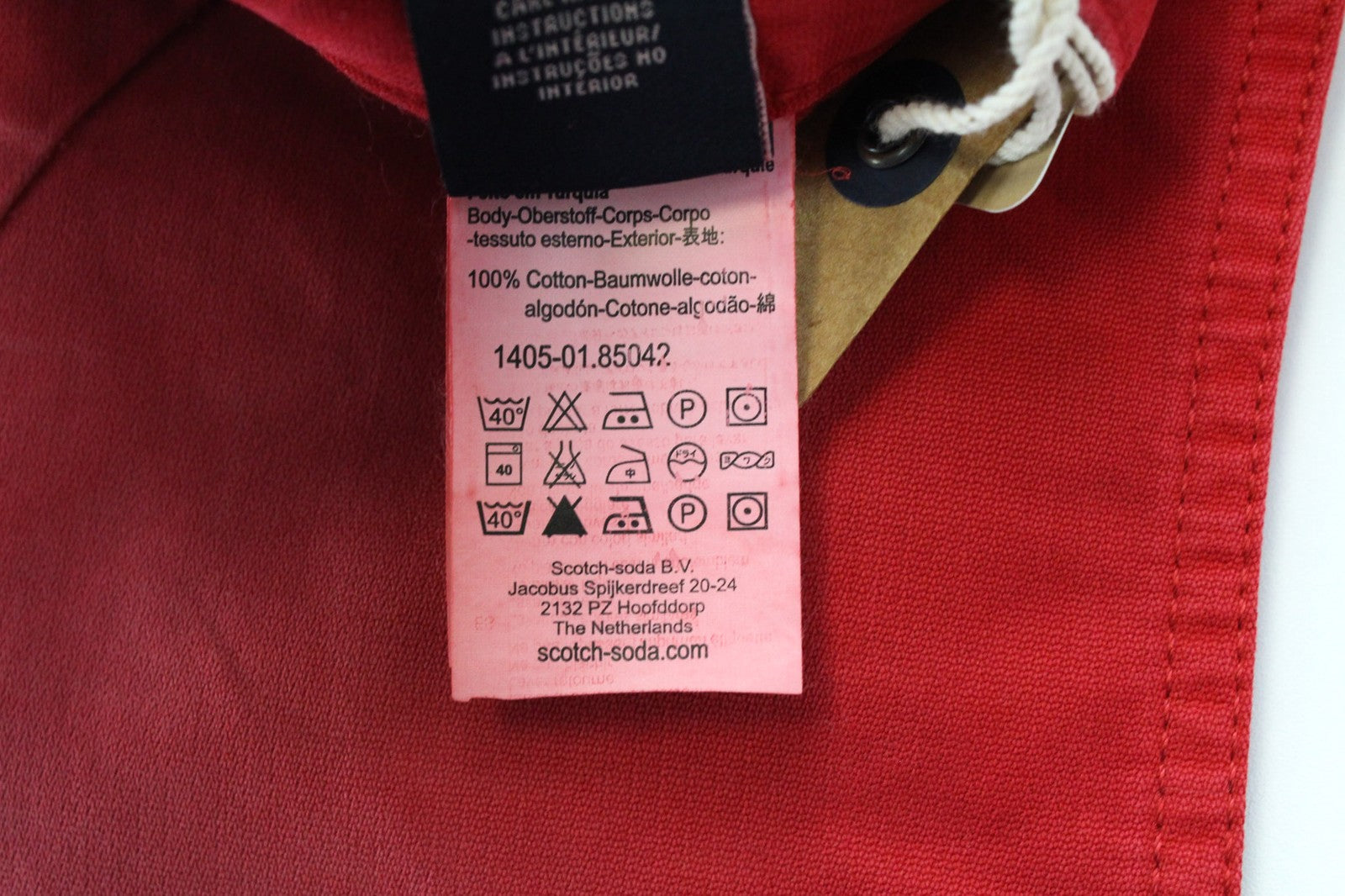 SCOTCH & SODA Raze W28/L32 Men's Chino Red Dyed Slim Fit Non-Stretch Casual