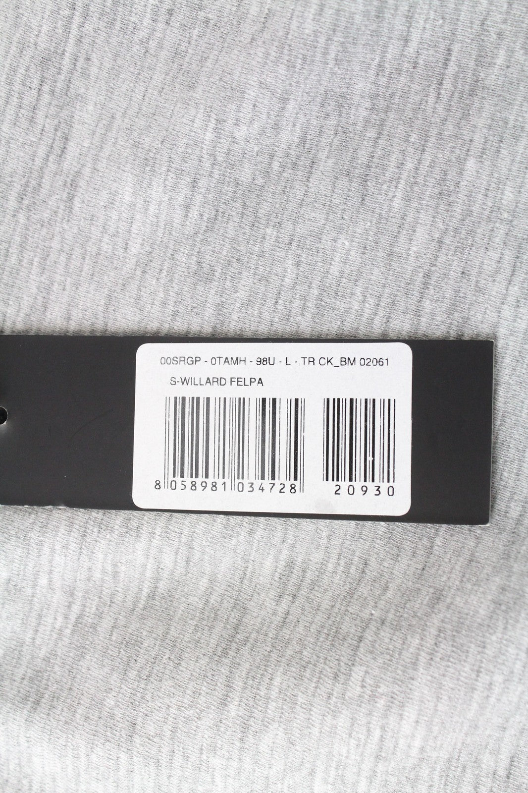 DIESEL S-Willard 0TAMH vyriškas džemperis su pilku melanžu ir apvalia kaklo iškirpte, L dydžio 