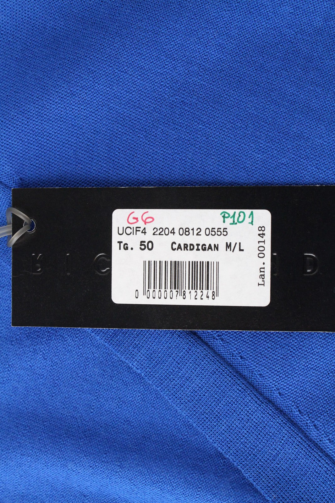 RICHMOND vyriškas kardiganas IT50 mėlynas aptemptas megztinis iš grynos vilnos, tampriai megztas 