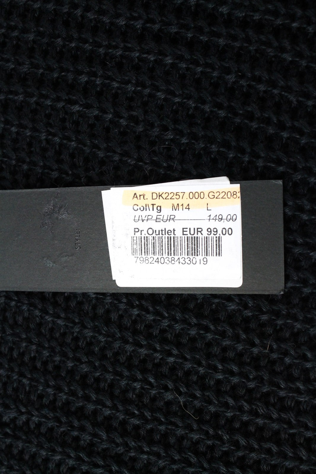 REPLAY moteriškas megztinis L dydžio briaunotas, storas, gryno lino megztinis, juodas, megztinis 