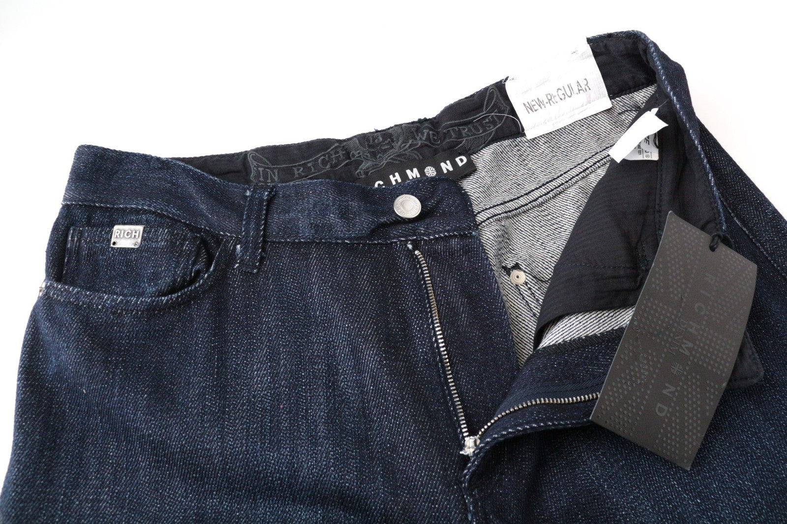 RICHMOND vyriški džinsai W32, grynos medvilnės, mėlyni, 5 kišenių, laisvalaikio, įprasto kirpimo 