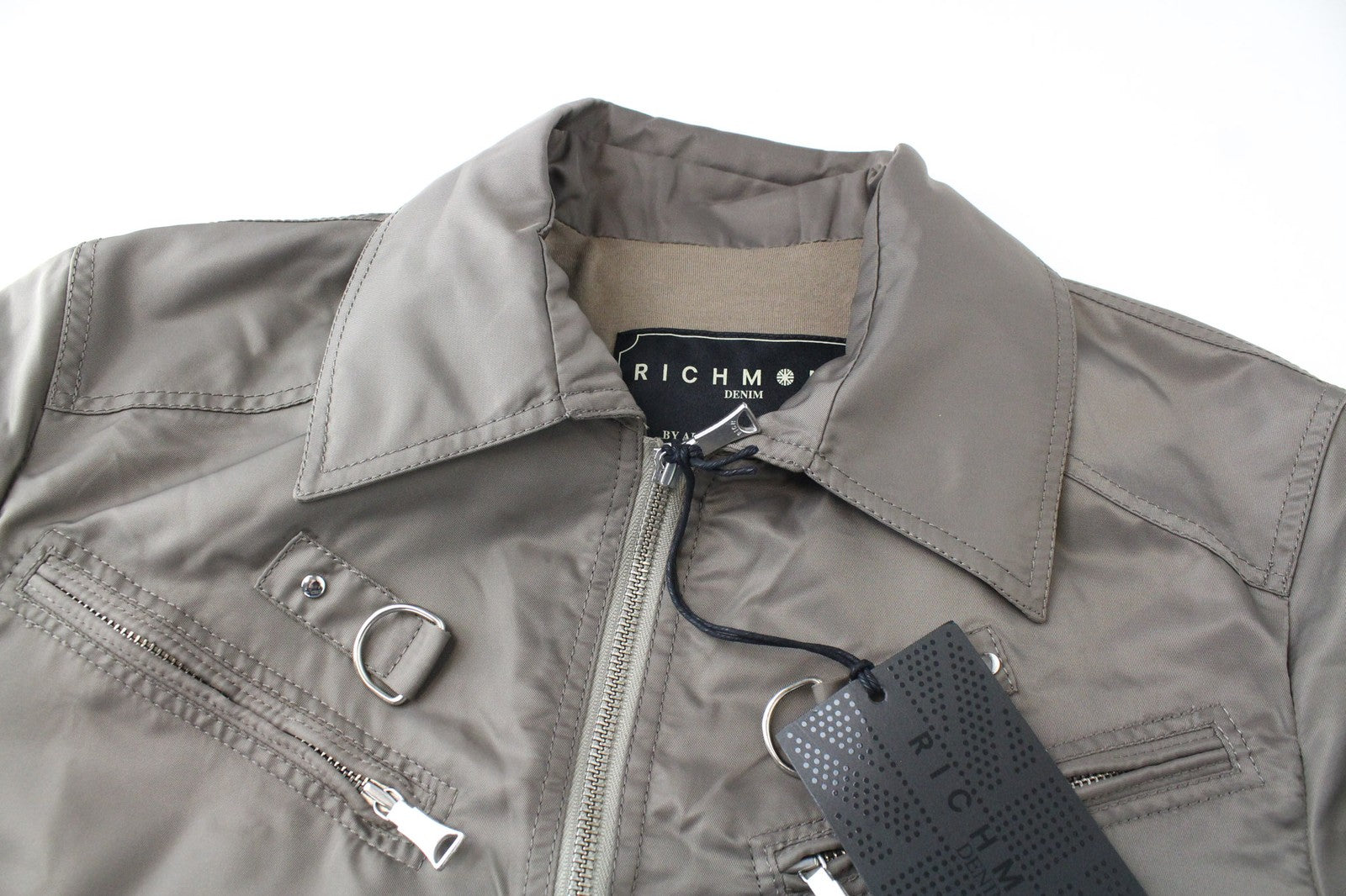 RICHMOND vyriška striukė IT48 ruda platėjančia apykakle, briaunuota užtrauktuku 