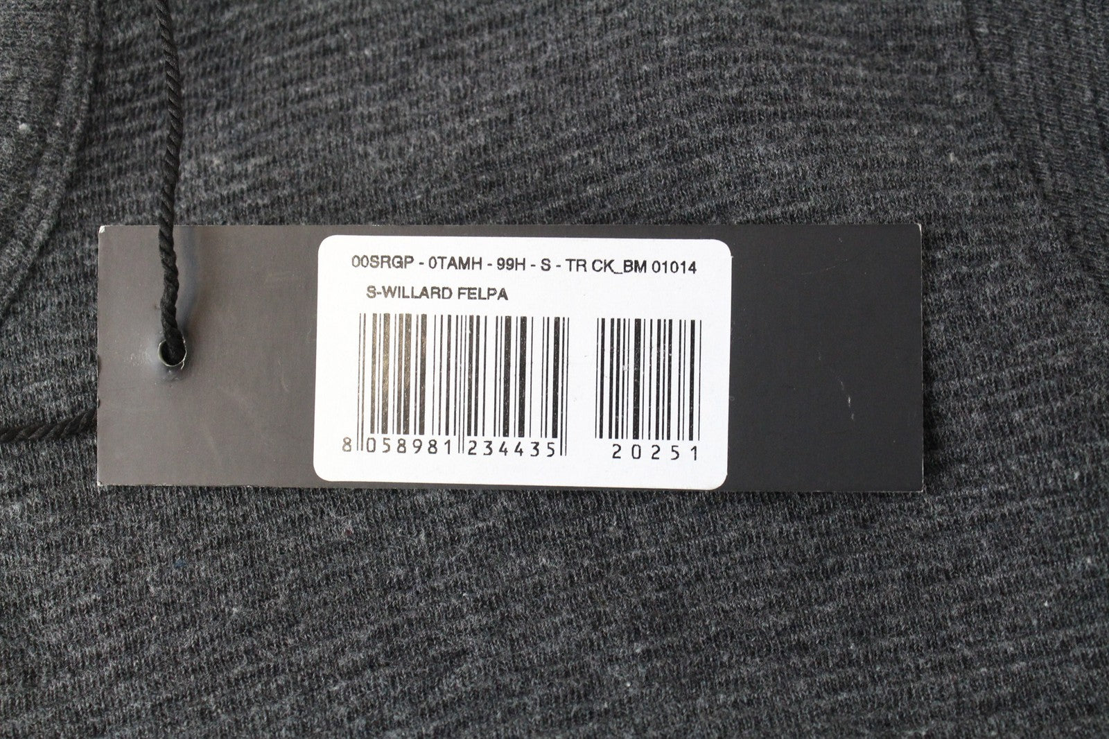 DIESEL S-Willard vyriškas pilkas megztinis ilgomis rankovėmis S medvilninis laisvalaikio stiliaus 