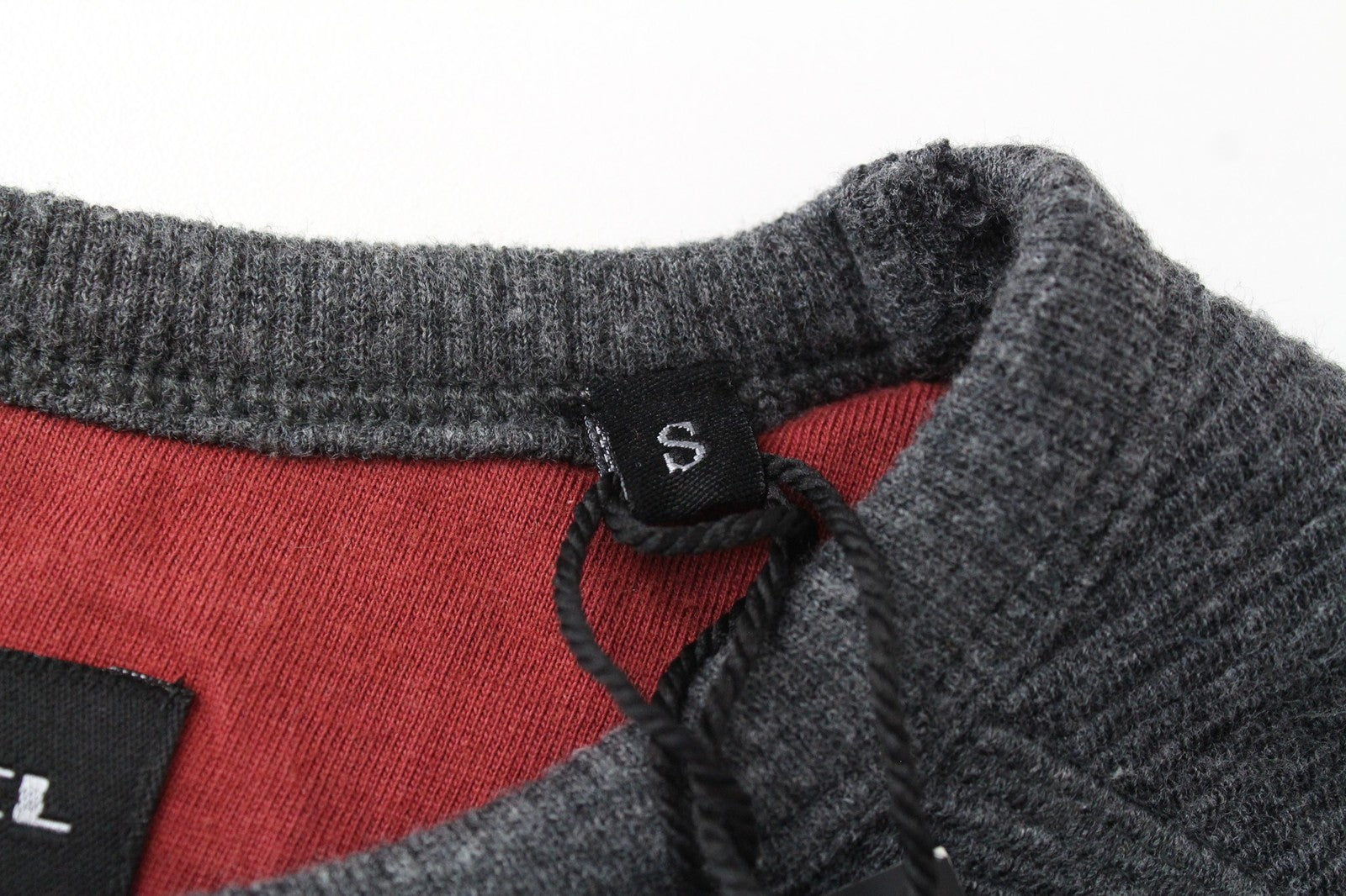 DIESEL S-Willard vyriškas pilkas megztinis ilgomis rankovėmis S medvilninis laisvalaikio stiliaus 