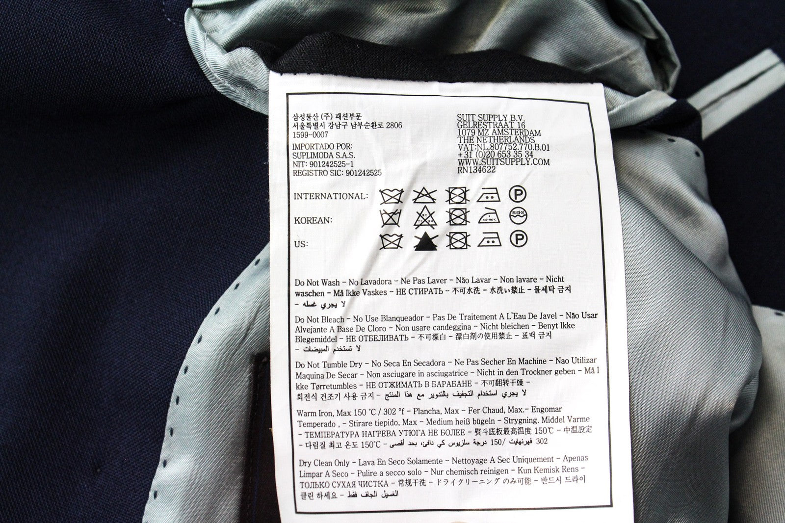 SUITSUPPLY La Spalla UK36R Blue Wool Suit 2Pc Double-Breasted Pleated