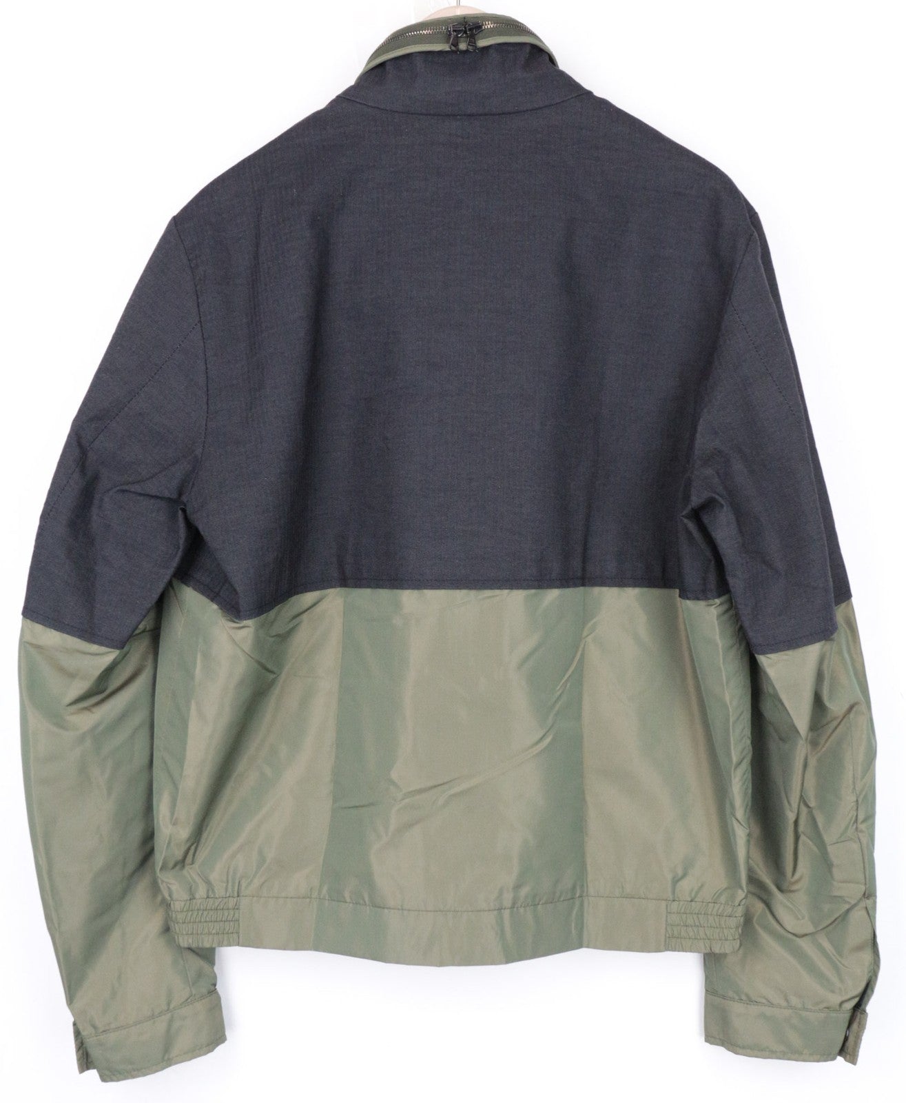 JOHN RICHMOND vyriška striukė 52 žalia medvilninė lininė striukė su užtrauktuku, lengva 