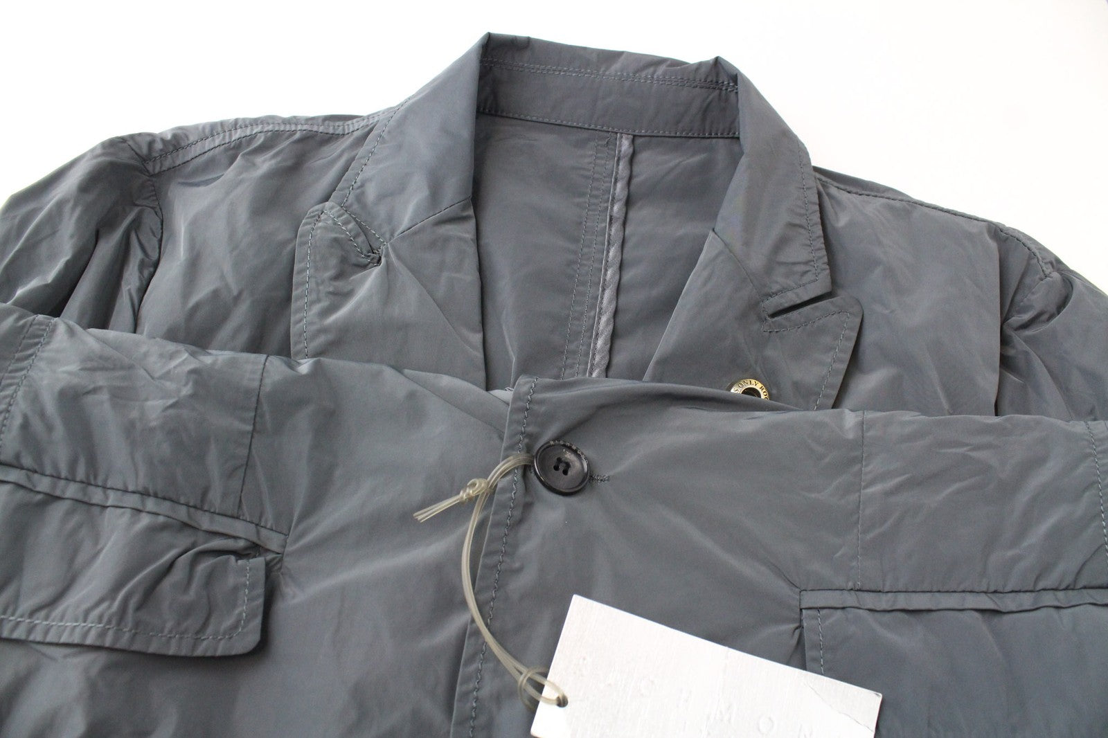 RICHMOND vyriška striukė IT48 pilka su dviem sagomis, be pamušalo, dizainerio lengva 