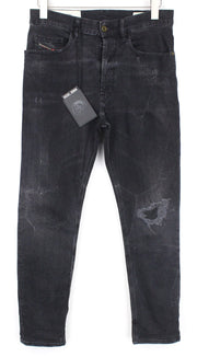 DIESEL D-Eetar 069DV vyriški džinsai W29/L32 juodi, siaurėjantys, tamprūs, dirbtinio audinio 