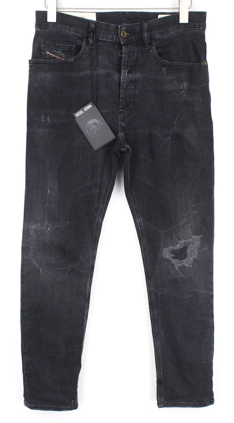 DIESEL D-Eetar 069DV vyriški džinsai W29/L32 juodi, siaurėjantys, tamprūs, dirbtinio audinio 