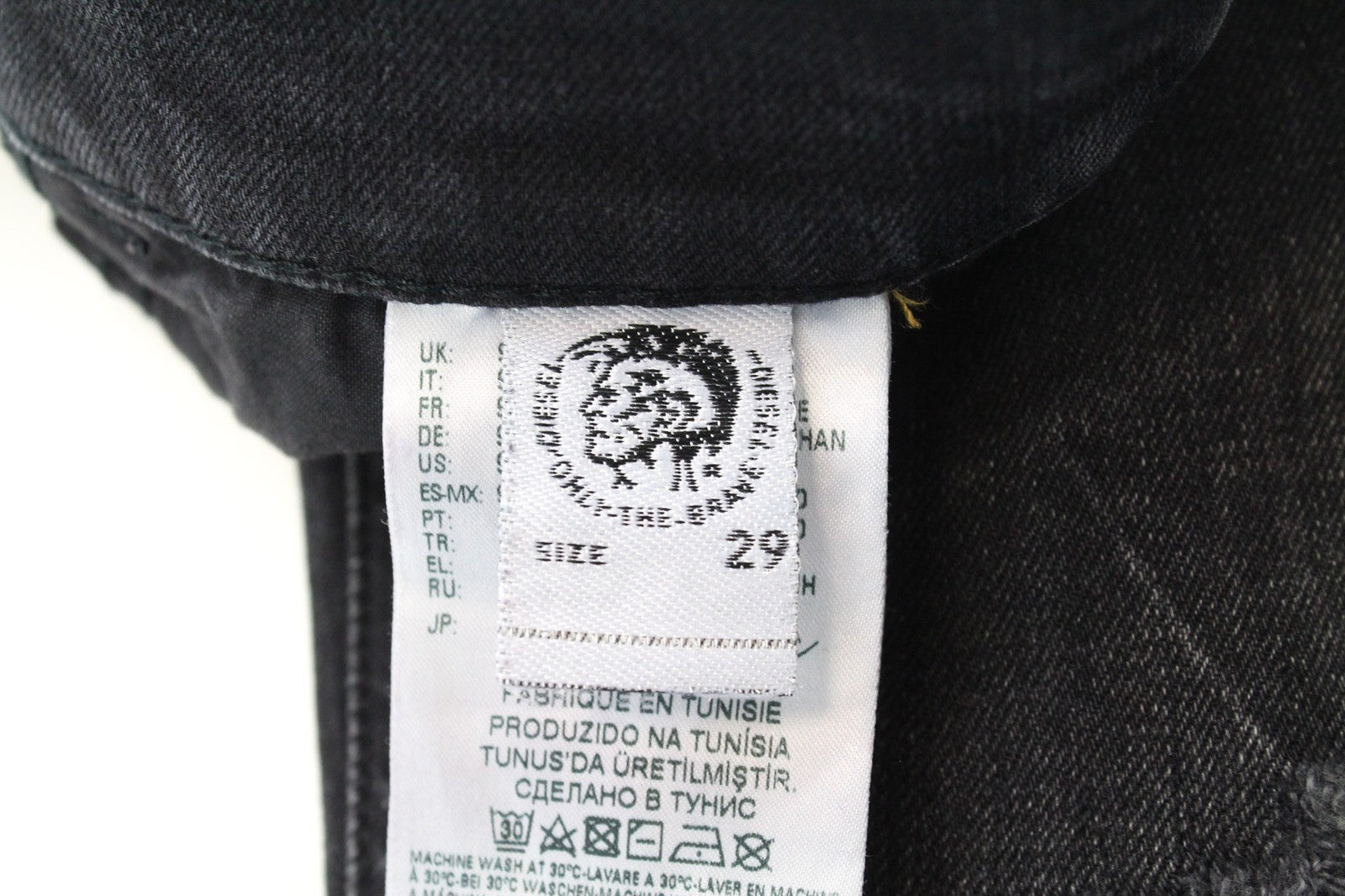 DIESEL D-Eetar 069DV vyriški džinsai W29/L32 juodi, siaurėjantys, tamprūs, dirbtinio audinio 