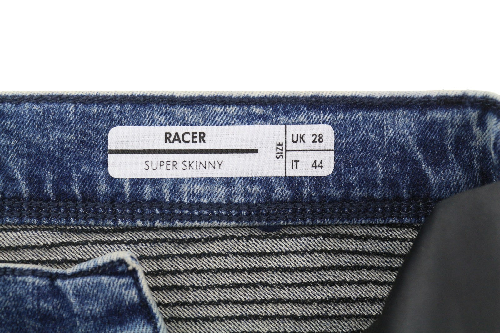 ANTONY MORATO Racer vyriški džinsai W28, skalbtos mėlynos spalvos, itin aptempti, tamprūs, su užtrauktuku, FY 