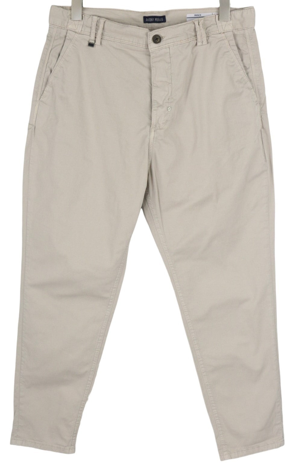 ANTONY MORATO Prince vyriškos kelnės W32 smėlio spalvos chino laisvo kirpimo su sagomis ir šviesiomis spalvomis