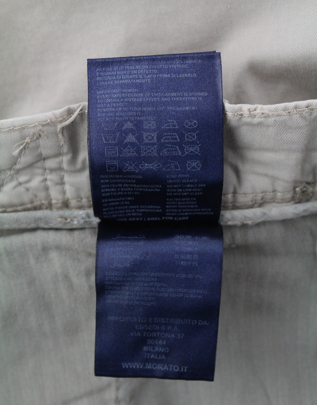 ANTONY MORATO Prince vyriškos kelnės W32 smėlio spalvos chino laisvo kirpimo su sagomis ir šviesiomis spalvomis