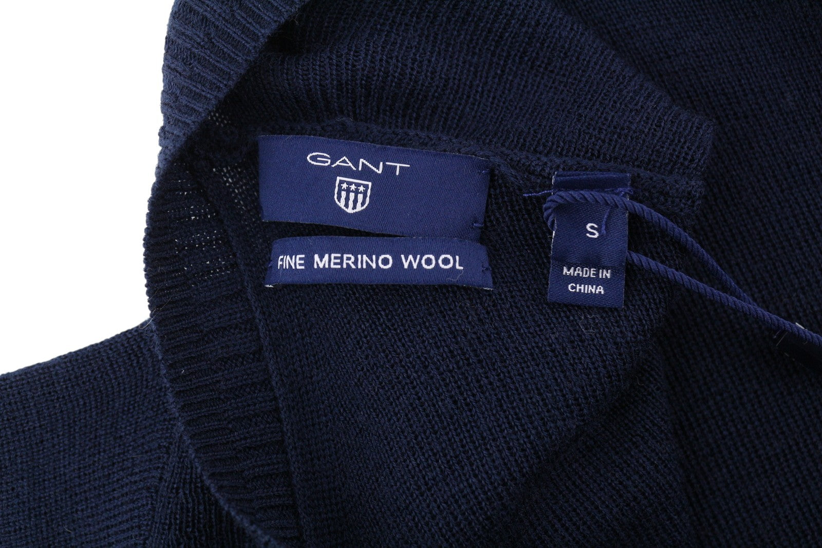 GANT V Back Fine Merino moteriškas megztinis S dydžio tamsiai mėlynas megztinis su dideliu dydžiu 