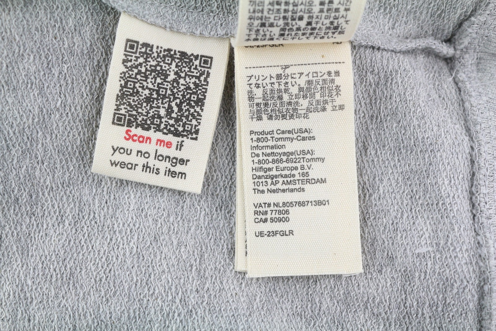 TOMMY HILFIGER Rlxd krepšinio vyriškas džemperis su gobtuvu XL melanžo pilkos spalvos kengūros logotipu 