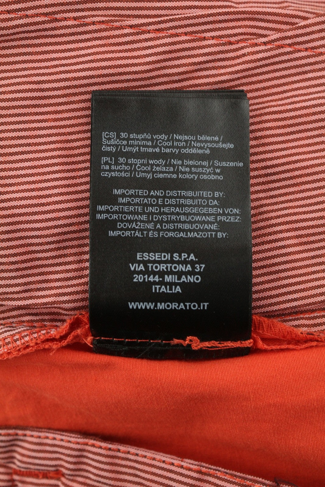 ANTONY MORATO vyriškos kelnės W34 raudonos chino morkų kirpimo su diržu sagomis 