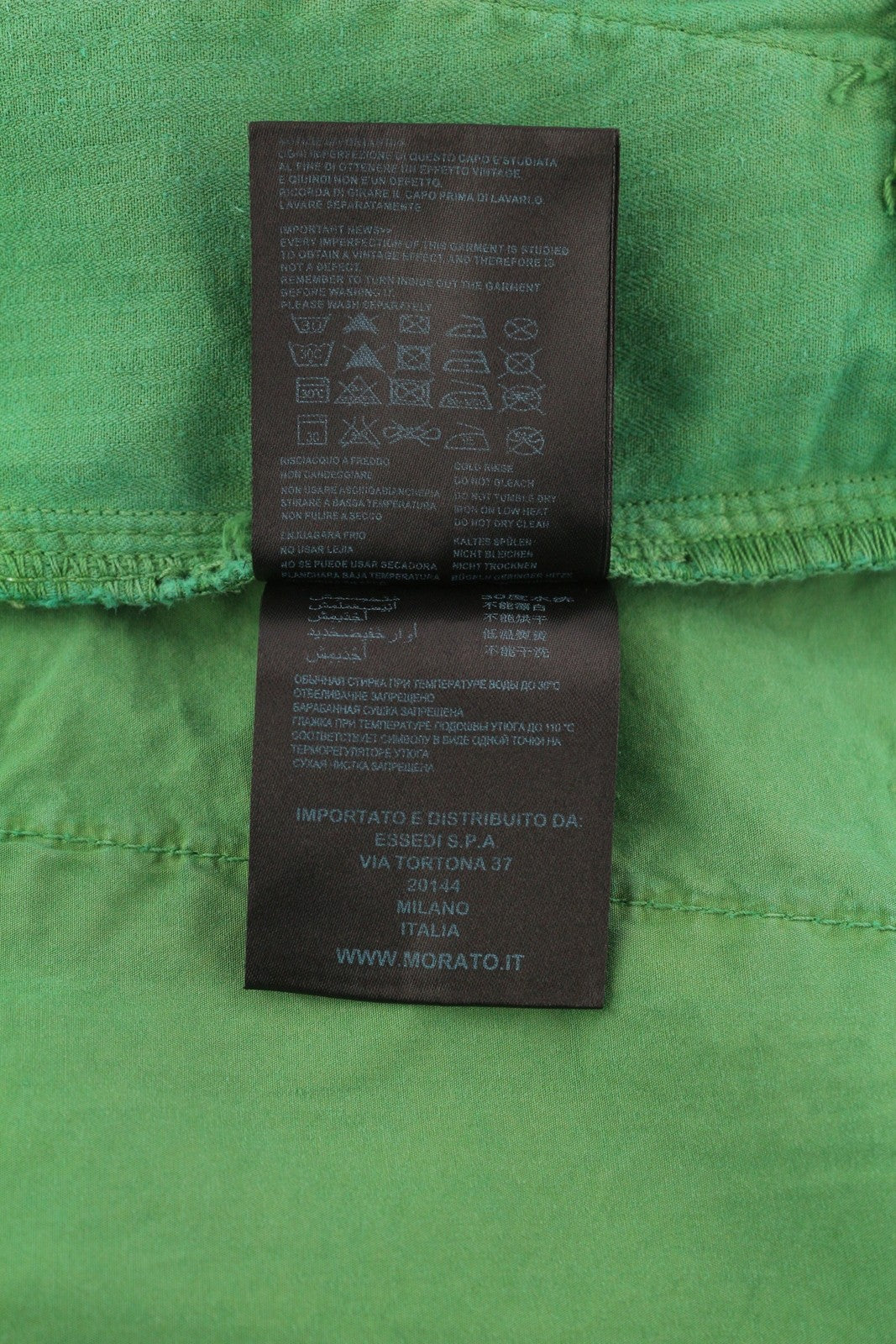 ANTONY MORATO vyriškos kelnės W36 žalios su raišteliu, elastingu juosmeniu, įprasto kirpimo logotipu 