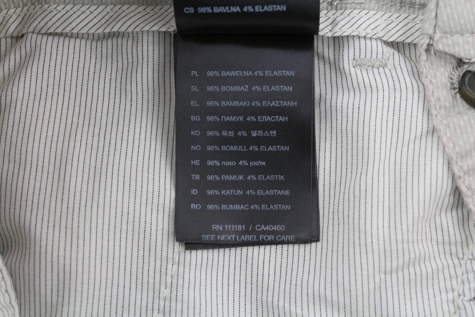 ANTONY MORATO Bryan vyriškos kelnės W34 pilkos chino aptemptos, tamprios, raštuotos 